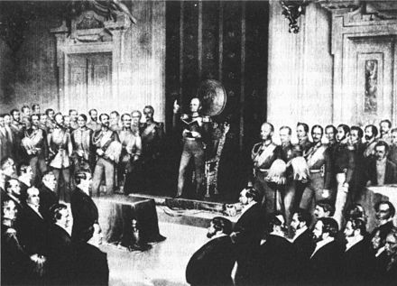 Contemporary wood engraving depicting the Kaiserdeputation