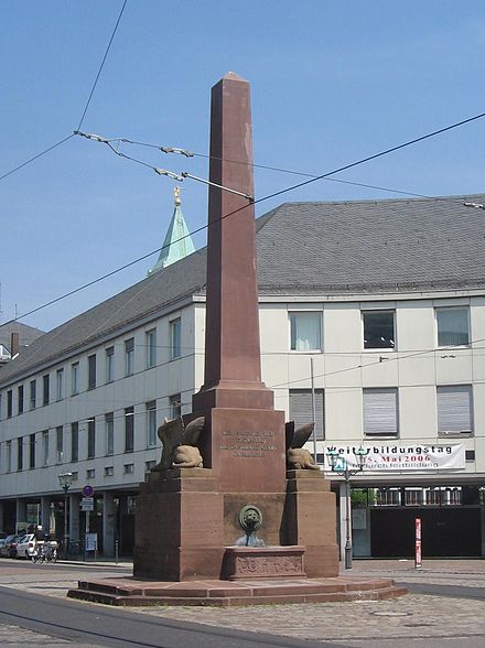 Monument to the Constitution of Baden (and the Grand Duke for granting it), in Rondellplatz, Karlsruhe, Germany