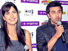 Ranbir Kapoor and Katrina Kaif are seen beside each other