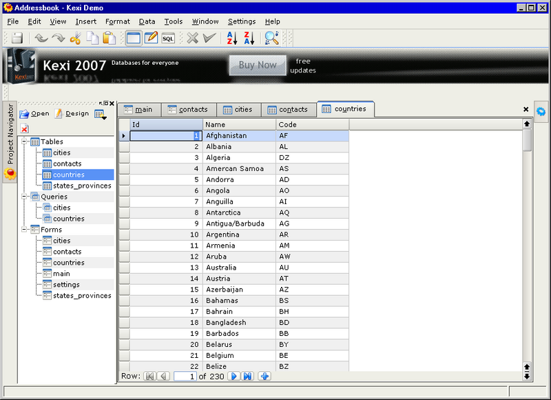 File:Kexi Win2000 Addressbook - Tables Countries.png