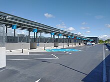 A drop-off center in the United Kingdom, where they are generally named Recycling Centres Keynsham Recycling Centre, upper deck.jpg