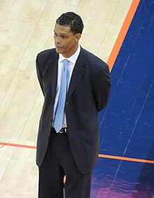 King Rice, coaching Monmouth in a game against Virginia