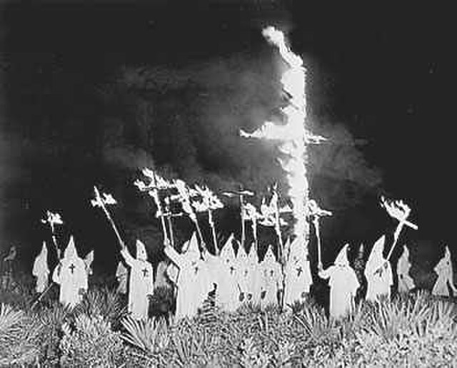 Members of the second Ku Klux Klan at a rally in 1923