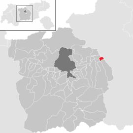 Poloha obce Kolsass v okrese Innsbruck-vidiek (klikacia mapa)