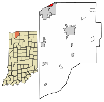 Location of Long Beach in LaPorte County, Indiana.