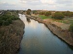 מבט מן הגשר במרכזו של פארק לכיש אשדוד.