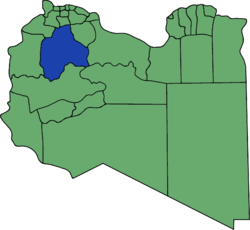 The location of Mizda Municipality in Libya