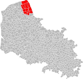 Location of Région d'Audruicq within the department