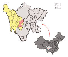 Posizione di Kangding all'interno del Sichuan (Cina).png