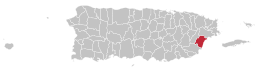 Locatie van Humacao in Puerto Rico