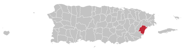Location of Humacao in Puerto Rico