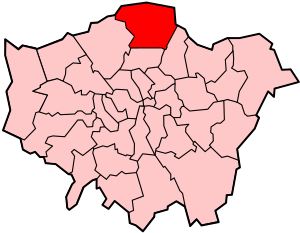 London Borough of Enfield no mapa