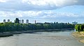The Thames looking towards Brentford, Chiswick and Hammersmith, with the Brentford Towers on the left.