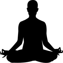 The fusion of Dharana, Dhyana and Samadhi is Sanyama - the path to Moksha or Kaivalya in Yoga school. Lotus position.svg