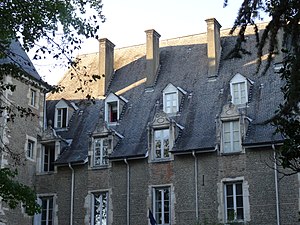 Fotografia unui acoperiș alcătuit dintr-o suprapunere de mansarde și lucarne.