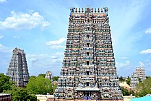 View of the temple from the west-side tower MEENAKSHI TEMPLE-VIEW FROM WEST SIDE TOWER.jpg