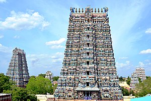 Dravidian style in form of Tamil architecture of Meenakshi Temple