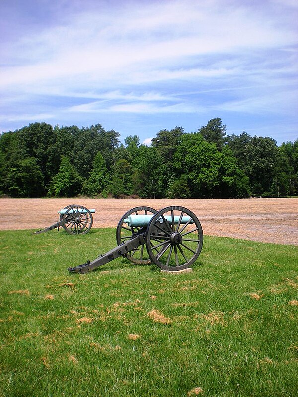 Cannons at the site of the Battle of Malvern Hill