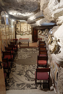 Manresa, Chapel in the Cave of Saint Ignatius where Ignatius practiced asceticism and conceived his Spiritual Exercises Manresa, Cova de Sant Ignasi-PM 58510.jpg