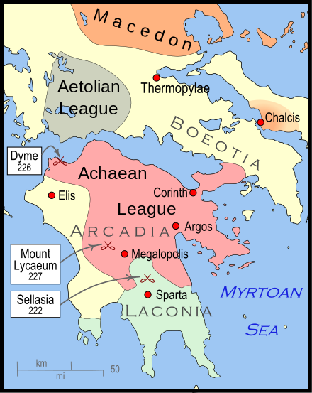Greece around the time of the Cleomenean War