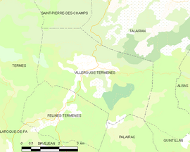 Mapa obce Villerouge-Termenès