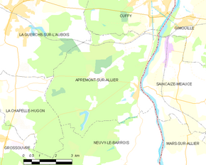 Poziția localității Apremont-sur-Allier