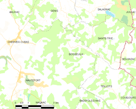 Mapa obce Boisseuilh