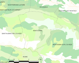 Mapa obce Montguers