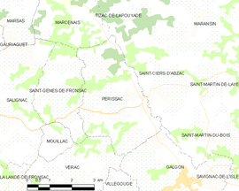 Mapa obce Périssac