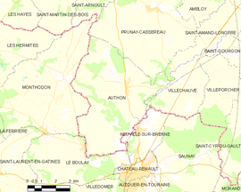 Mapa obce Authon