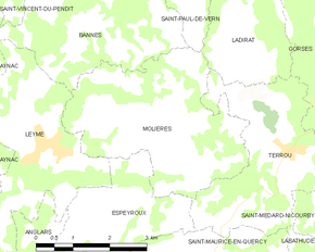 Poziția localității Molières