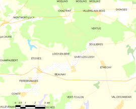 Mapa obce Loisy-en-Brie