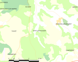 Mapa obce Vitry-lès-Nogent