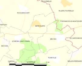 Mapa obce Sérévillers