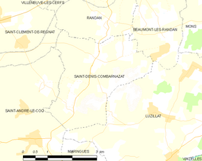 Poziția localității Saint-Denis-Combarnazat