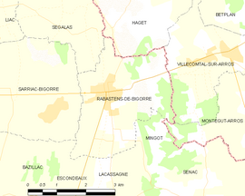 Mapa obce Rabastens-de-Bigorre