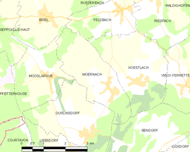 Mapa obce Moernach