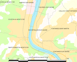 Mapa obce Rochetaillée-sur-Saône