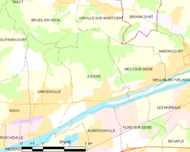 Mapa obce Juziers
