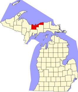 Locatie van Alger County in Michigan