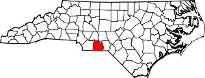 Map of North Carolina highlighting Anson County