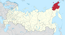 Русия харитасында Чукотка автономияле округы