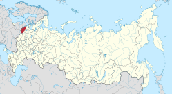 Pskov oblasts beliggenhed i Rusland