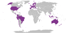 "Go Roam" countries and territories where Three UK customers can roam at UK domestic prices (2021) Map of Three UK "Go Roam" countries and territories.svg