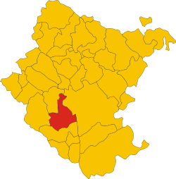 Elhelyezkedése Arezzo térképén