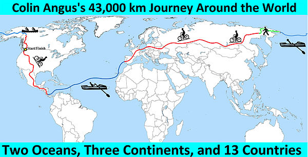 Colin Angus's trip around the world by bike, canoe, rowboat and foot Mapofroundworldtripcolin copy.jpg