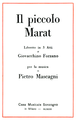 English: Mascagni - Il piccolo Marat - title page of the libretto, Milan 1921