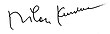 signature de Milan Kundera