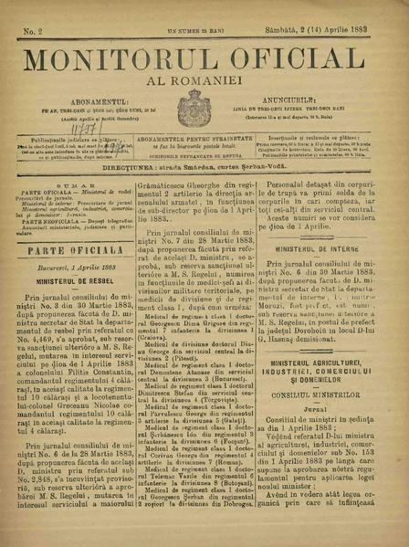 File:Monitorul Oficial al României 1883-04-02, nr. 002.pdf