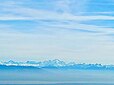 Le Mont Blanc et le lac Léman vus depuis le Haut-Jura près des Rousses.